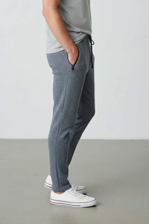 Men’s Slim-Fit Pinstripe Casual Trousers